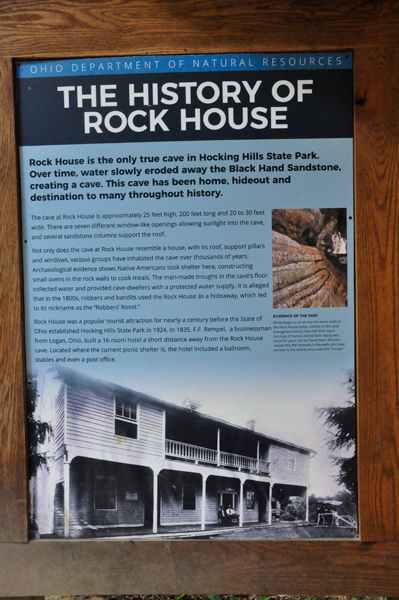 The History of Rock House sign